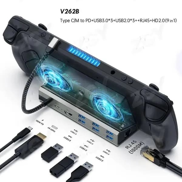 SteamDeck Expansion Dock: Портативный Адаптер Для Консоли - Зарядка, Подставка Для Кард-ридера, Порт HDMI