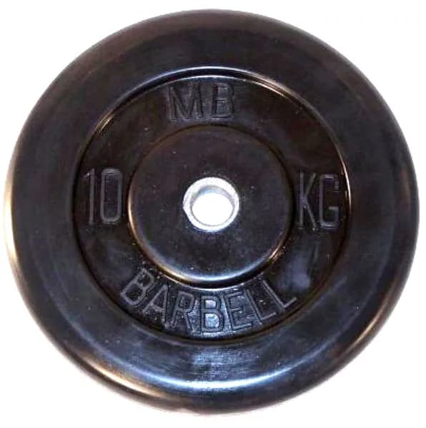 Диск MB Barbell для штанги и гантелей 10 кг с металлической втулкой, посадочный диаметр 26 мм