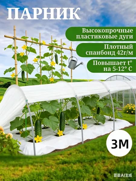 Парник, теплица арочная Парникиyuhfg 3х1.2х1м, Спанбонд, ABS пластик