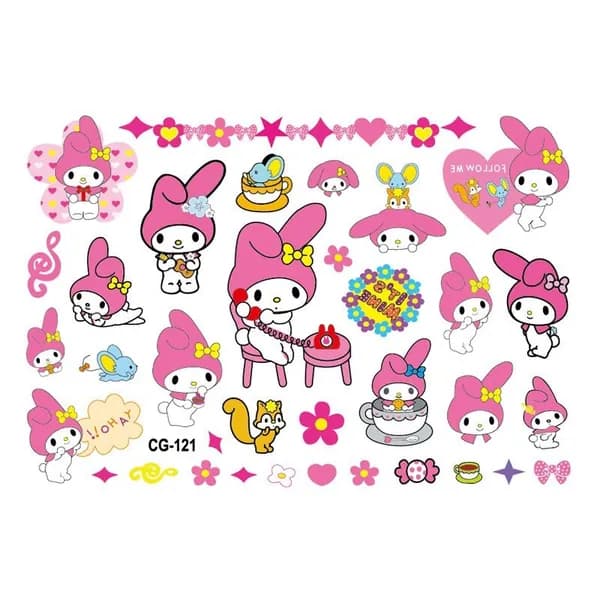 Тату-наклейки Hello Kitty Kuromi Cinnamoroll, набор для детей, праздник, подарок