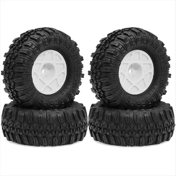 Комплект Из 4 Шин Для Колес Beadlock 57 Мм 1,0 Дюйма TRX4M SCX24 AX24 Белого Цвета