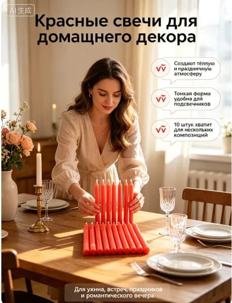Свечи церковные цифра 0 "без аромата" 20 см 10 шт