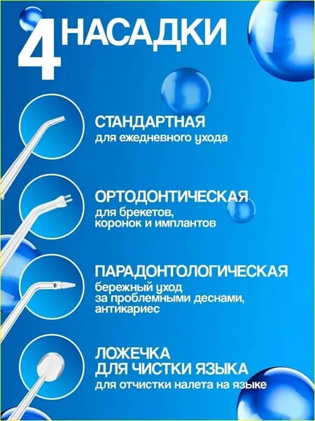 Сменные насадки для ирригатора набор 4шт