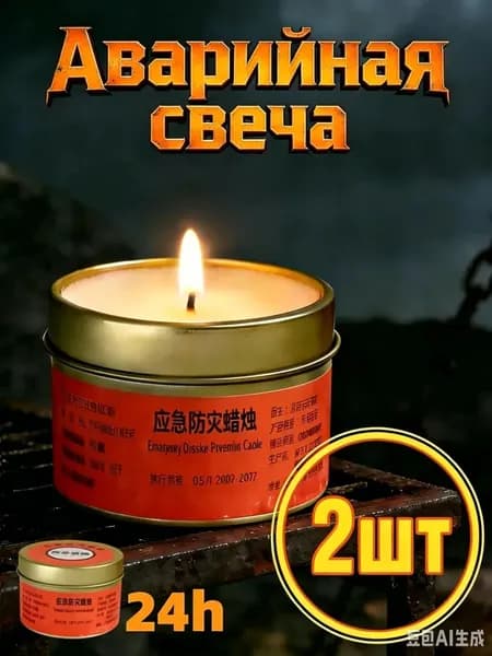 Свеча ароматическая "Без отдушки", 4 см х 6 см, 2 шт