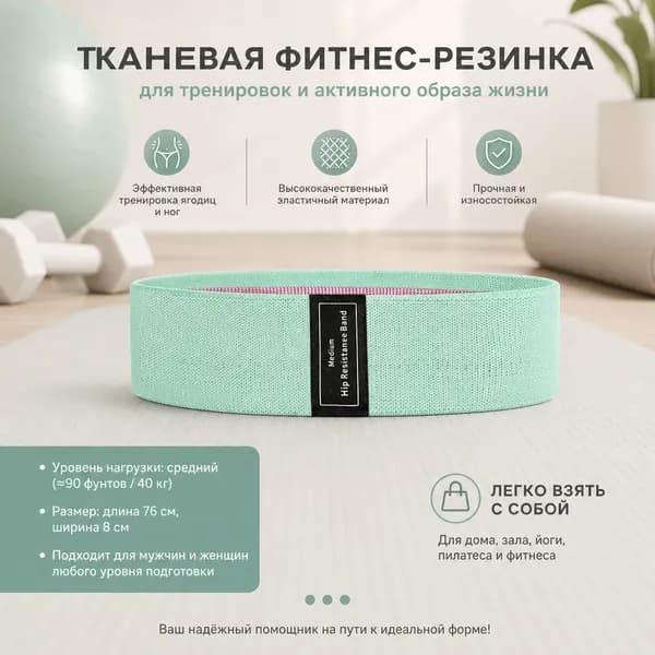 Фитнес резинка зелёный, эластичная лента эспандер для тренировок, спорта, йоги и домашнего фитнеса