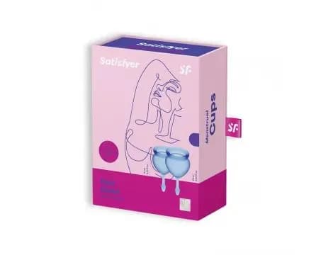Менструальные чаши Satisfyer Feel Good (15 и 20 мл), 2шт - голубой