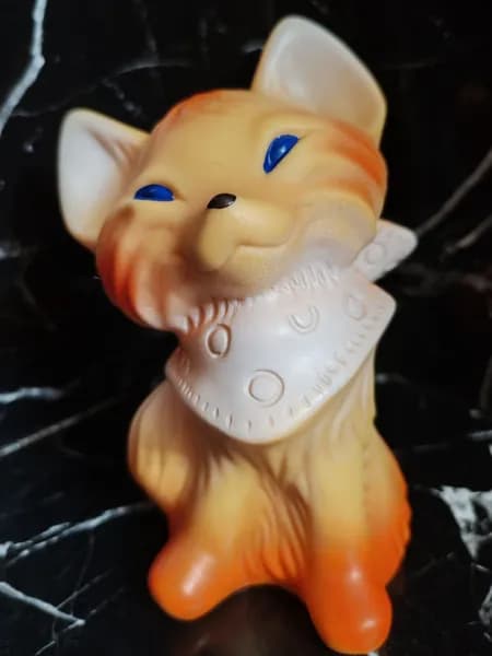 Винтажная резиновая игрушка с пищалкой. Лиса. СССР