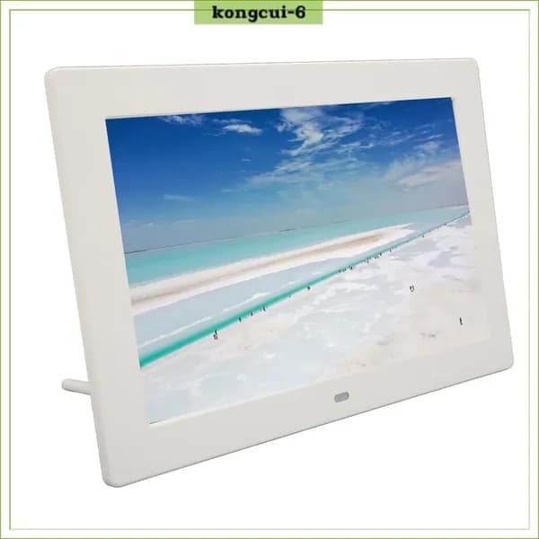 10 Inch Digital Photo Frame, Поддерживает мультимедийный контент и дистанционное управление, для улучшения интерьера Белый европейский стандарт