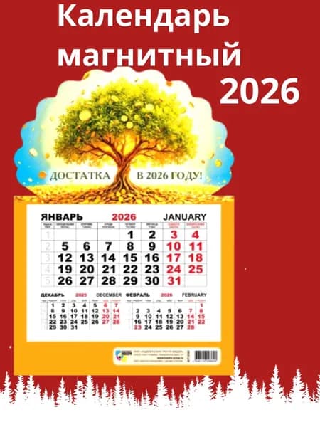 Издательская группа "Квадра" Календарь 2026 г., Магнитный