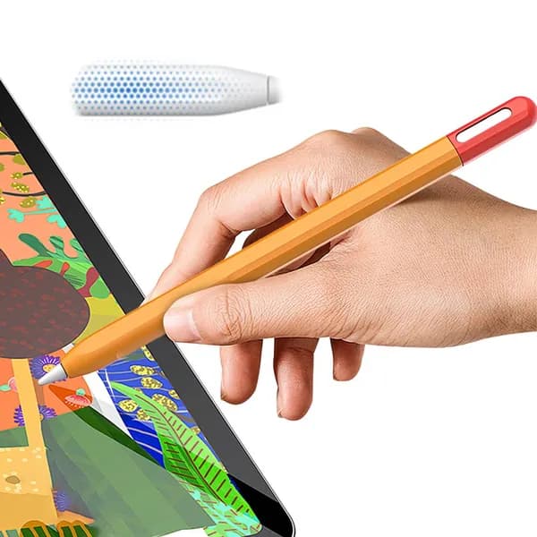 Чехол из силикона для Apple Pencil USB-C оранжево-красный