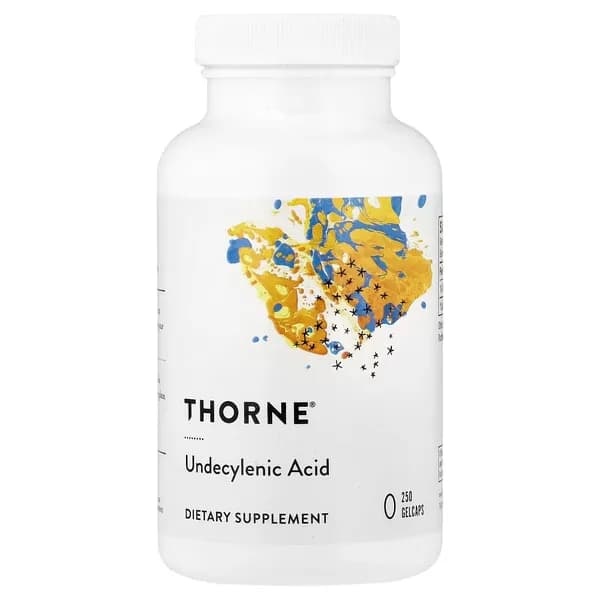 Thorne, Undecylenic Acid, ундециленовая кислота, жирная кислота для поддержания здорового баланса кишечной и вагинальной флоры, 250 мягких капсул