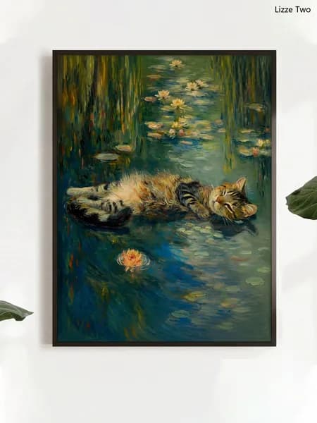 Постер "кошачья кувшинка", 40 см х 30 см