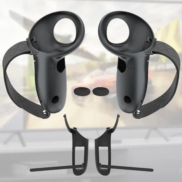 Силиконовый чехол для контроллеров Meta Quest 3 и Quest 3S с ручками и колпачками для джойстиков