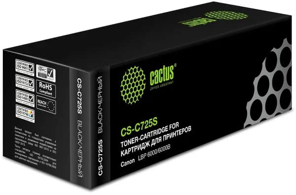 Картридж тонер для принтера Cactus 1600стр. для для Canon i-Sensys 6000/6000b с чипом (CS-C725S-6)