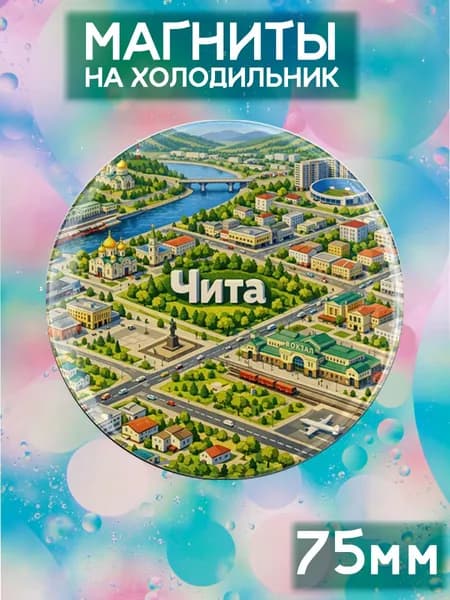 Магниты Чита . 1 шт диаметром 75 мм.