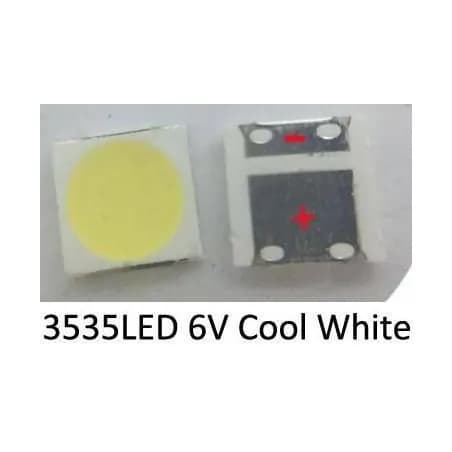 чипLED 3535 6в (+) 2вт для подсветки TV 6-6,8V 800мА 150LM (холод.белый)