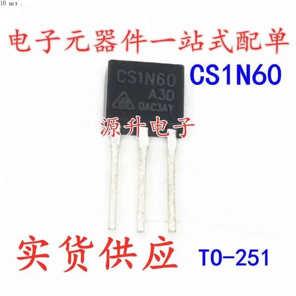 10 шт. CS1N60 A3D MOS TO251 Электроника чип