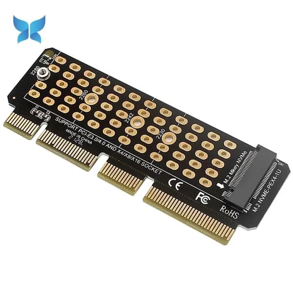 Любимец клиентов.Карта адаптера M.2 NVME на PCIE 4.0 Слот M.2 MKEY поддерживает сервер 1U