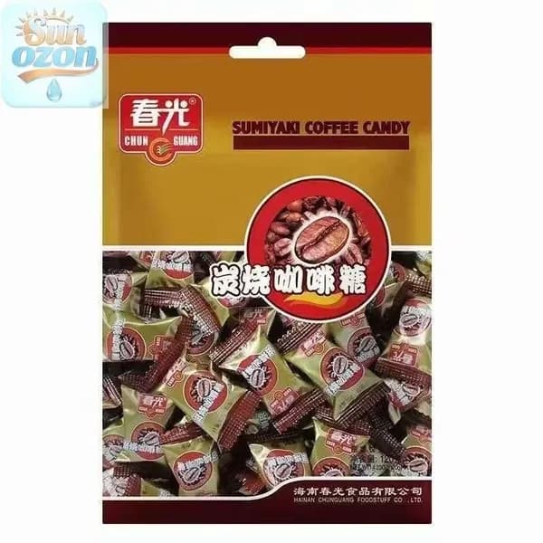 Твердые конфеты со вкусом обжаренного кофе Chun Guang, китайские традиционные леденцы, порционные сладости 120 г
