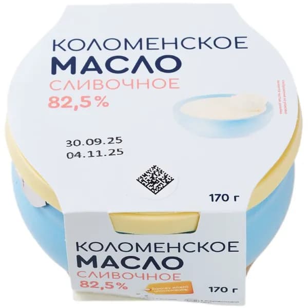 Масло сливочное Коломенское 82.5% жир. 170г