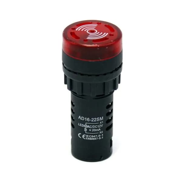 AD16-22SM звуковая световая сигнализация AC / DC12V 24V 220V вспышка-зуммер красный 22 ММ сигнальный индикатор
