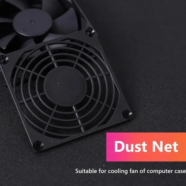 Сетка для пылезащиты вентиляторов компьютера 120 мм, 5 штук, черная, из ABS