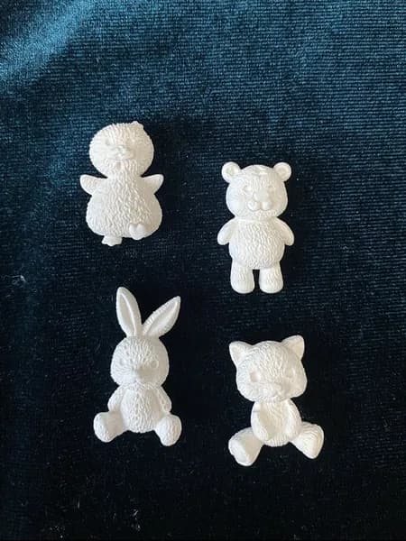 Миниатюра для ватной игрушки котик,уточка,зайчик и медвежонок