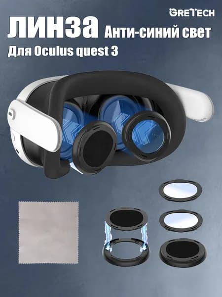 Аксессуары для линз Oculus Quest 3 с защитой от синего света, царапин и запотевания