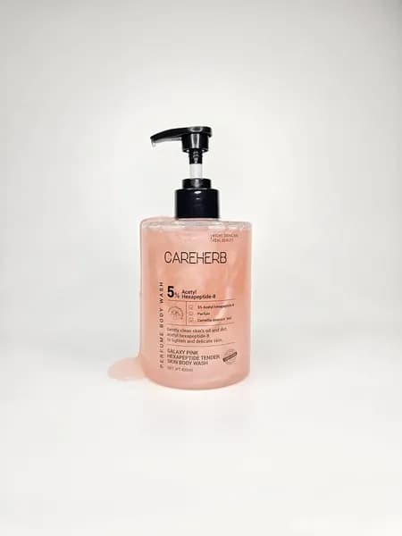 CAREHERB Гель для душа c пептидами для чувствительной кожи Космическая нежность Galaxy Pink Hexapeptide Tender Skin, 400 мл