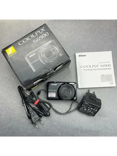 Цифровой компактный фотоаппарат Nikon Coolpix S6500, черный, 16 МП, с Wi-Fi