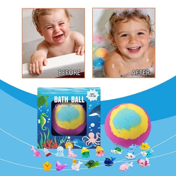 Детский пена-шарик для ванны с морской игрушкой, 4,5 см