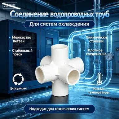 Объемный шестиходник из ПВХ, угловой соединитель водопровода