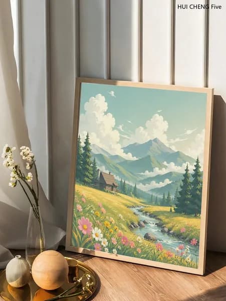 Постер "горная хижина", 40 см х 30 см