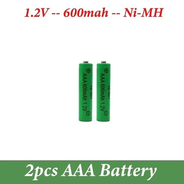 AAA 1.2V 600MAH NIMH Перезаряжаемая батарея для фонариков, электрических игрушек, дистанционного управления