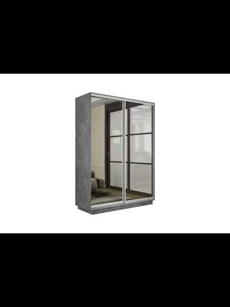 Шкаф-купе Экспресс 3 120х240х60 с зеркалами (Бетон)