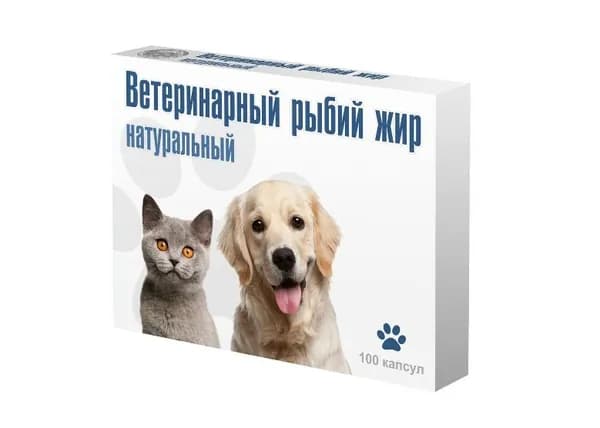 Рыбий жир ветеринарный капсулированный, Вака, 1х100 капсул