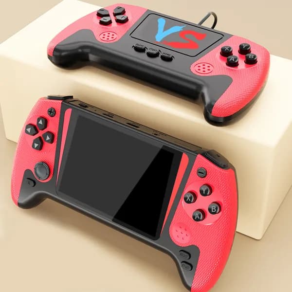 Портативная игровая консоль для двух игроков, большой ЖК-экран, 500 игр, защита от падения и царапин, разрешение 1024x600
