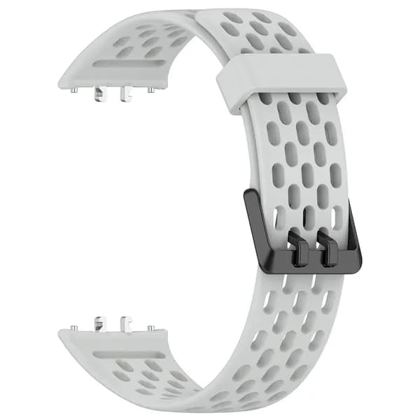 Силиконовый ремешок для Samsung Galaxy Fit3 SM-R390 с двойной металлической застёжкой и перфорацией