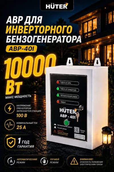 Блок АВР для генератора, АВР-40i Huter (10000вт, для инверторного генератора)