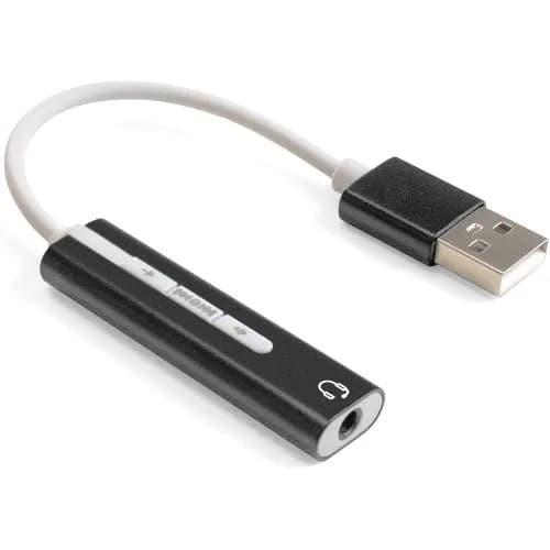 Звуковая карта USB на 3.5 ExeGate EX-AU-04N USB-А на гнездо 3.5мм с регулятором звука для гарнитуры - чёрный 0.1метра