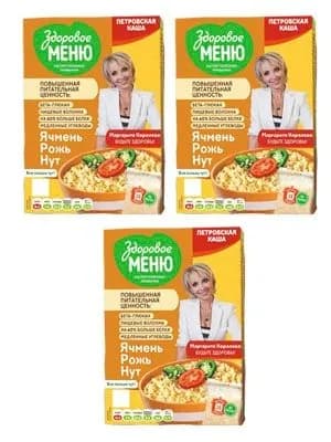 Здоровое меню "Петровская каша": ячмень, рожь, нут, 400 г, 3 штуки