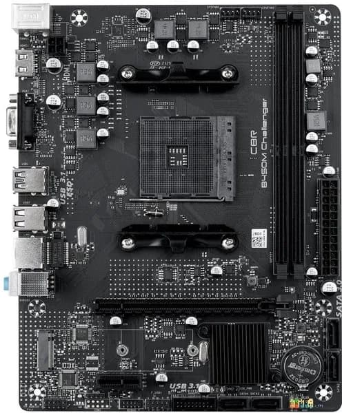 Материнская плата CBR B450M Challenger Socket AM4, 2*DDR4, 1*PCIEx16/1*PCIEx1/1*M.2, 4*USB2+