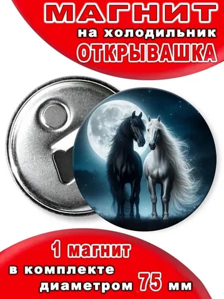 Магниты открывашка Символ 2026 года 1 шт диаметром 75 мм