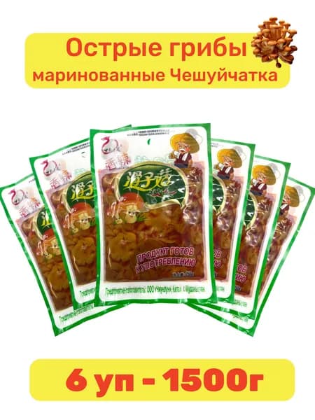 Консервированные грибы Чешуйчатка острые, 6уп 1500 г