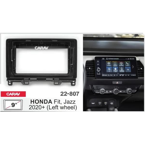Переходная рамка 9" Android для HONDA Fit, Jazz 2020+ руль слева CARAV 22-807