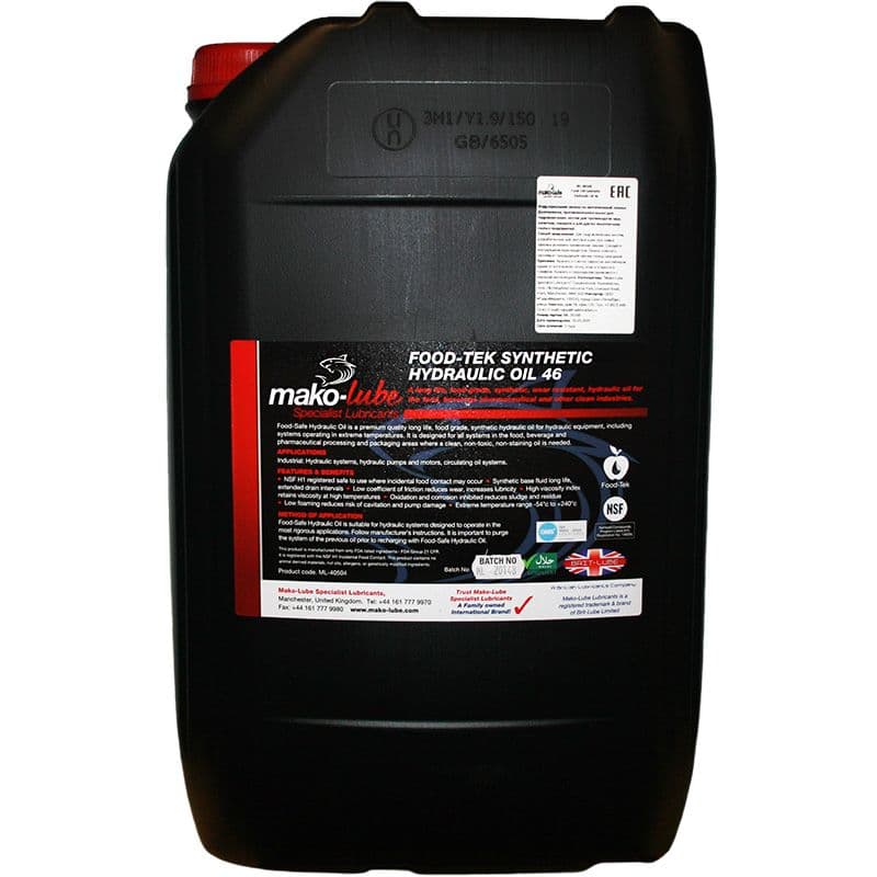Food-Tek Synthetic hydraulic oil ISO VG 46 Гидравлическое морозо- и термостойкое масло 20 л