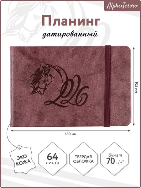 AlphaTesoro Датированный еженедельник ежедневник планинг А6 (160х105мм) 2026 64 листа