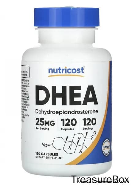 Nutricost, ДГЭА, DHEA, 25 мг, 120 капсул