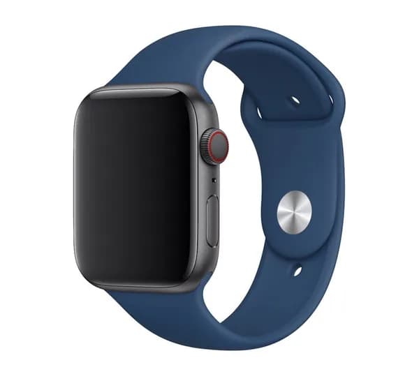 Ремешок для Apple Watch 1/2/3/4/5/6/7/SE 42/44/45 мм силиконовый Devia Deluxe Series Sport Band, голубой