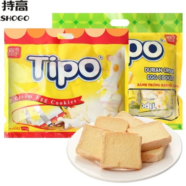 Вьетнамский хлебный сухарик Tipo оригинальный вкус дуриан яично-молочный хлеб печенье закуски